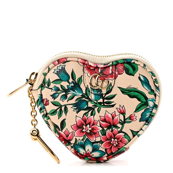 Gucci Handbags - NWT Gucci Key Case Ophidia Shang Soft Brit Roses Zip Heart Pouch Floral  732232